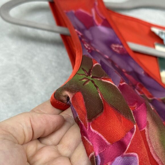 Monsoon Silk Blend Slip Dress US 8 UK 10 Pink Red Floral Maxi Bias Cut Romantic - Picture 5 of 12